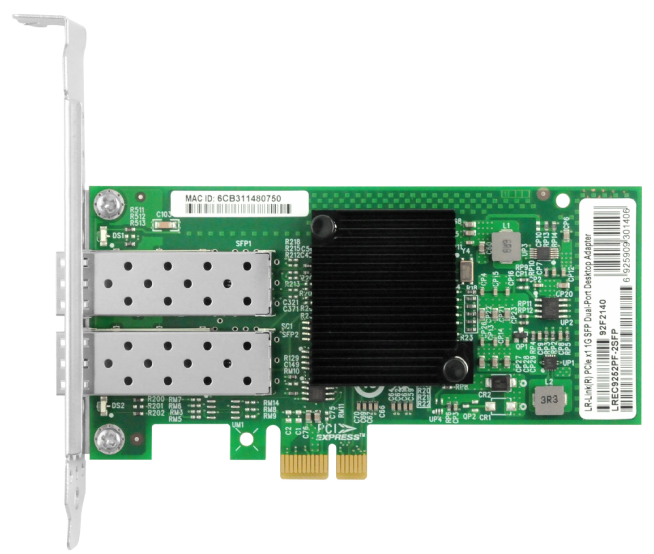   Xcom-Shop Сетевой адаптер LR-LINK LREC9252PF-2SFP PCIe x1 1000Base-FX 1G Dual-port Network Adapter (Intel I350)