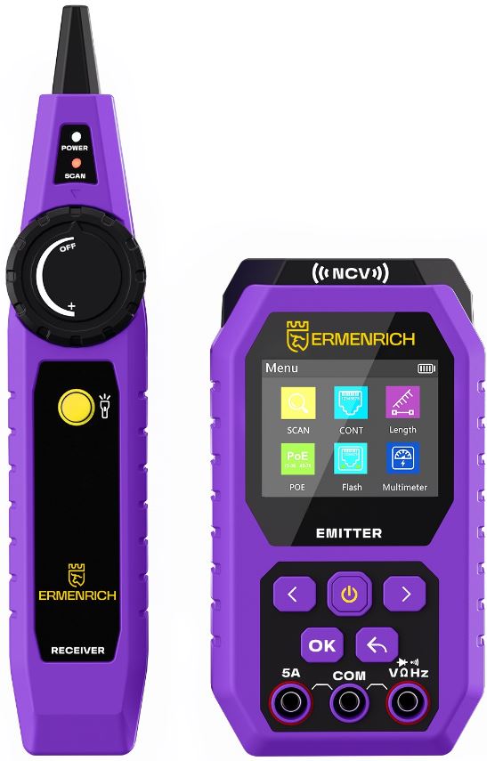 Кабельный тестер Ermenrich 84553 с мультиметром Ping SM75