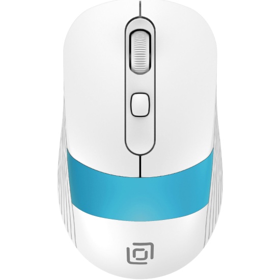   Xcom-Shop Мышь Wireless Oklick 310MW белый/синий оптическая (3200dpi) USB для ноутбука (4but) (1869094)