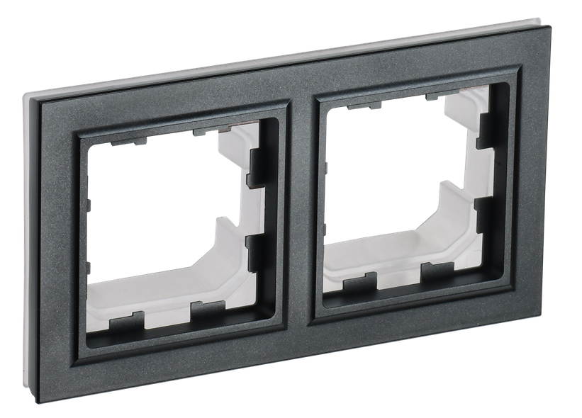 Рамка двойная IEK BR-M22-44-K02 BRITE IP44 РУ-2-БрЧ-44 Черный