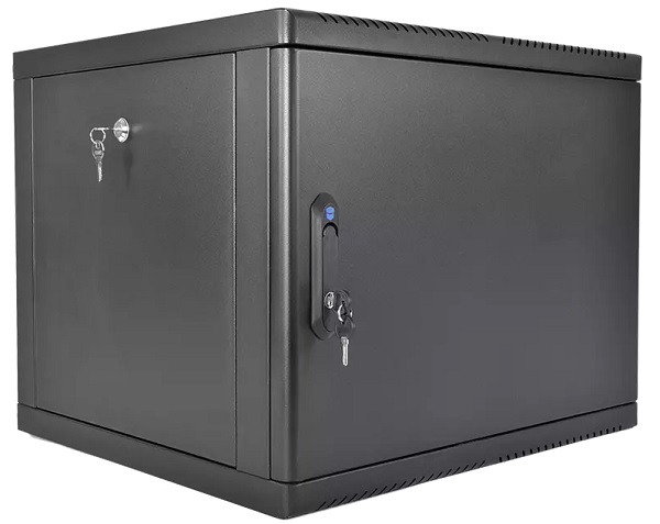 Шкаф настенный 19, 9U ЦМО ШРН-9.650.1-9005 телекоммуникационный сварной (600 × 650) съёмные стенки, дверь металл, чёрный