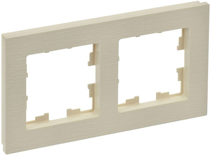 Рамка двойная IEK BR-M22-51-K10 BRITE РУ-2-Бр Бежевый рифленый