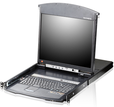 8-и портовые  Xcom-Shop Переключатель KVM Aten KL1508AIM-AXA-RG switch, 1 local user PS2/USB/VGA конс.LCD 17+32 IP user=> 8 cpu/порт/port (PS2/USB/Sun+VGA)/RS232, без модуле