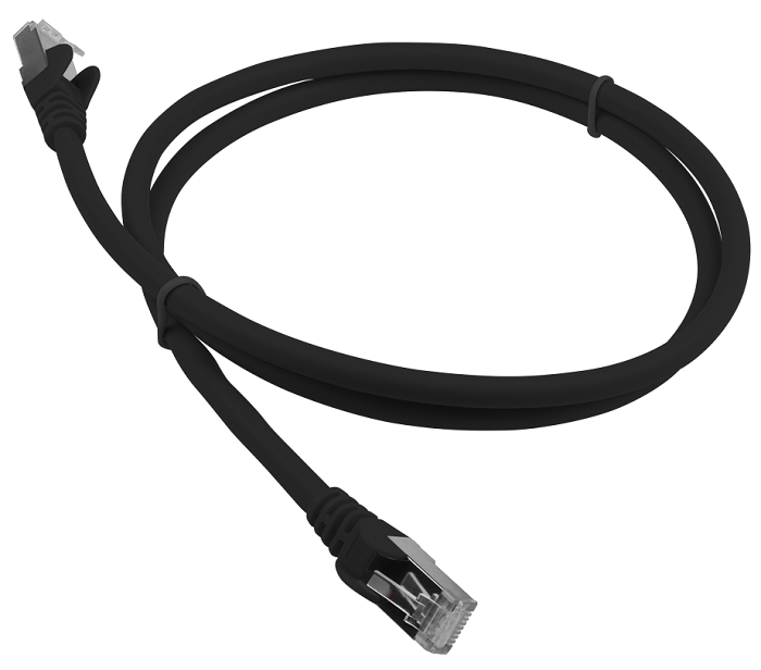 Кабель патч-корд Lanmaster LAN-PC45/S6A-1.0-BK LSZH FTP кат.6A, 1.0 м, черный