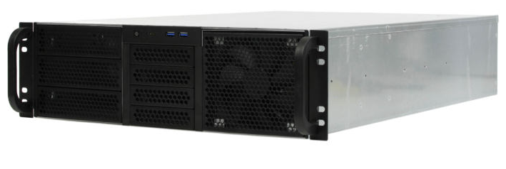 Корпус серверный 3U Procase RE306-D3H8-FC8-55 3x5.25+8HDD,черный,без блока питания(2U,2U-redundant),глубина 550мм,MB CEB 12x10.5,8slot,панель вентил