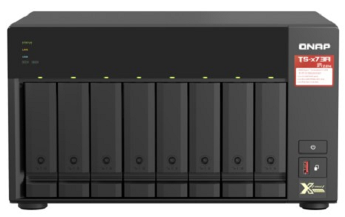 Сетевой RAID-накопитель QNAP TS-873A-8G 8 отсеков 3,5/2,5, 2 порта 2,5 GbE BASE-T, 2 слота M.2 NVMe, AMD Ryzen V1500B 2,2 ГГц, 8 ГБ DDR4