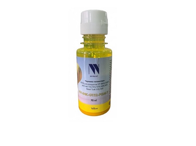 Картридж NVP NV-INK-GT52-PGM-Y пигментные GT52 для аппаратов HP (70ml) Yellow