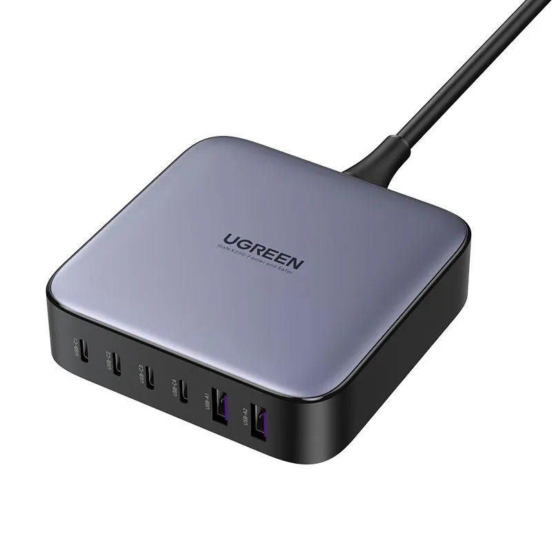 Зарядное устройство сетевое UGREEN CD271 40914_ 2*USB Type-A, 4*USB Type-C, 200W, цвет: черный