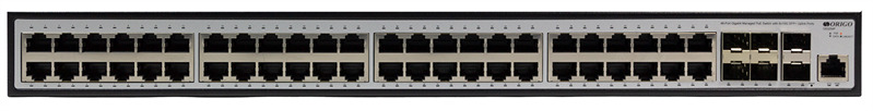 Коммутатор управляемый ORIGO OS3254P/370W/A1A L3 PoE, 48x1000Base-T PoE, 6x10GBase-X SFP+, PoE-бюджет 370 Вт, консольный порт RJ-45, комплект для уста