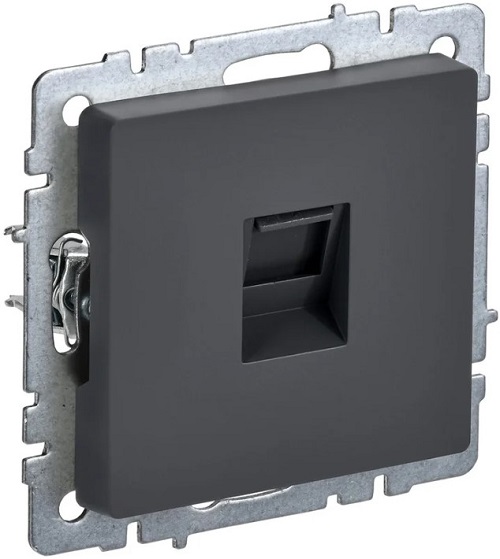 Розетка компьютерная IEK BR-K10-2-K53 BRITE RJ45 кат.6 РК11-БрГ Графит