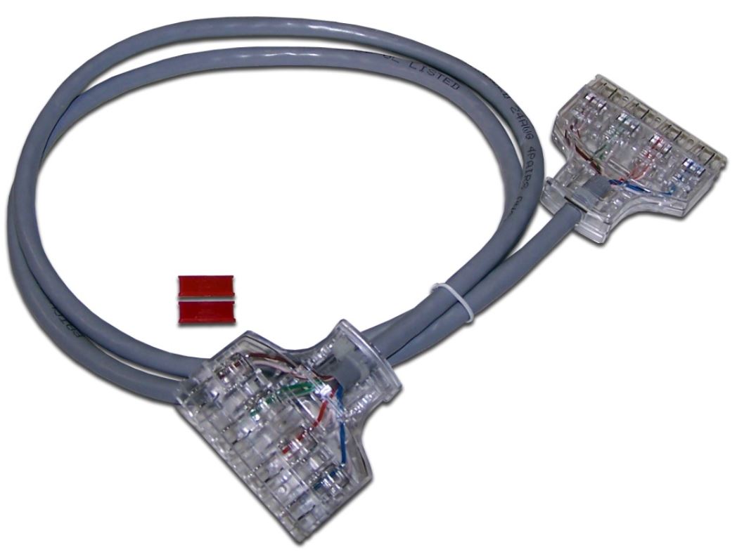 Кабель патч-корд Lanmaster LAN-P4-P4-1.5/6 110 тип - 110 тип, 1 пара, категория 6, 1.5 м, серый