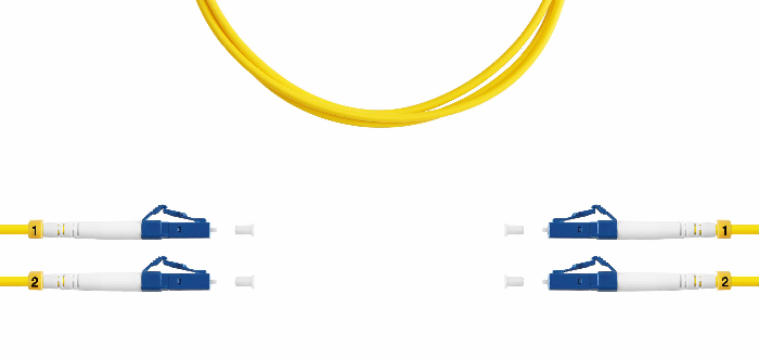 Патч-корд волоконно-оптический TELCORD ШОС-2x3.0-2LC/U-2LC/U-SM-5м-LSZH-YL duplex LC/UPC-LC/UPC, SM 9/125 (G652D), 3.0 мм, LSZH, 5м