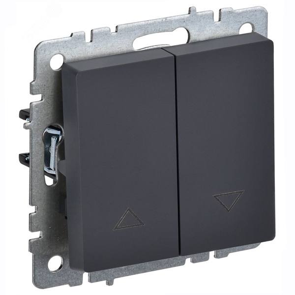 Выключатель двухклавишный для жалюзи IEK BR-V15-0-10-K53 BRITE 10А ВС10-1-5-БрГ Графит