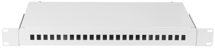 Кросс оптический стоечный 19 стационарный 1U NikoMax NMF-RP24SC-WS-ES-1U-GY неукомплектованный, до 24 SC портов или 48 LC портов