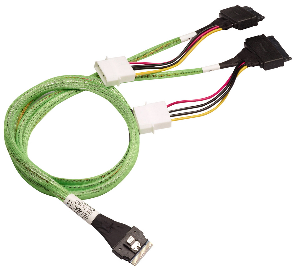 Кабели SAS/SATA/SCSI  Xcom-Shop Кабель ACD ACD-60005-MD (6710075) Slimline SASx8 (SFF8654) -to- 2*U.2 Direct, 1m (аналог Broadcom 05-60005-00)