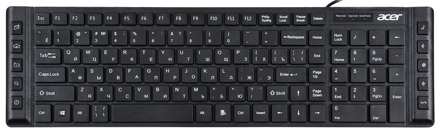 Клавиатура Acer OKW010 ZL.KBDEE.002 черный USB slim Multimedia