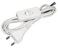 Шнур IEK WUP20-02-K01 УШ-1КВ с выключателем 2м ПВС 2х0.75 6А белый