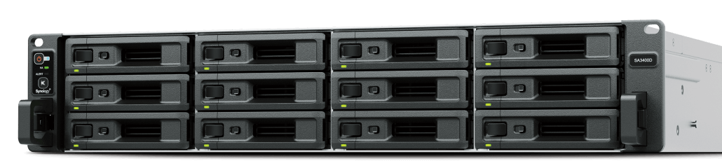 Сетевой накопитель Synology RS2423+ 12*3.5/2.5 SATA, RAID 0/1/5/6/10/JBOD, 2*RJ-45 1GbE LAN, 1xRJ-45 10GbE, 2*USB 3.2Gen1, 2U, без HDD