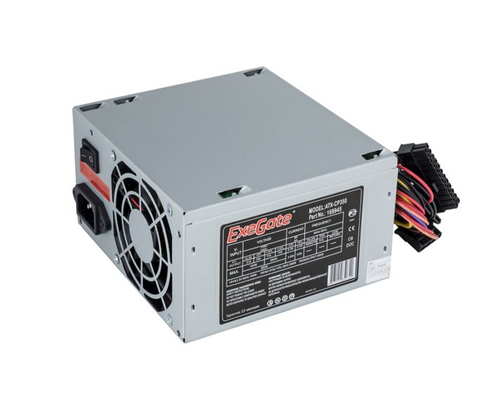 300-430W Блок питания ATX Exegate CP350 EX169945RUS 350W, 8cm fan, 24p/4p, 3*SATA, 2*IDE, FDD