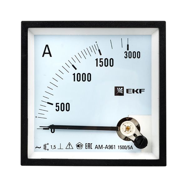Амперметр EKF ama-961-1500 AMA-961 аналоговый на панель (96х96) квадратный вырез 1500А трансф. подкл.