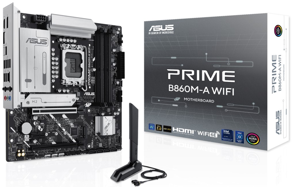 Материнская плата mATX ASUS PRIME B860M-A WIFI 90MB1JY0-M0EAY0 (LGA1851, B860, 4*DDR5, 4*SATA, 2*M.2, WiFi, BT, 2*USB 3.2, 4*USB 2.0, USB Type-C, 2*PC