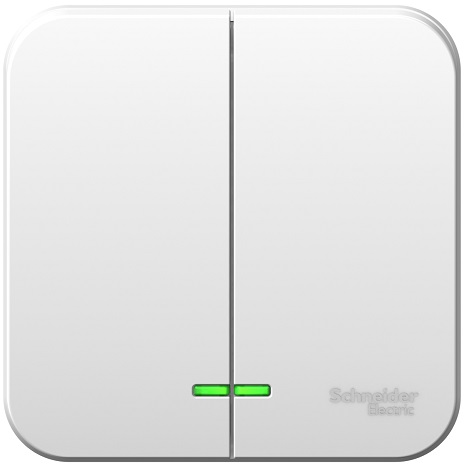 Выключатель Schneider Electric BLNVA105021 2-клавишный, 10А, 250B (белый) наруж