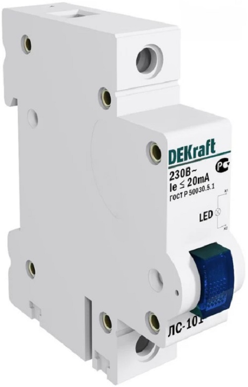 Лампа DEKraft 18006DEK LED сигнальная на DIN-рейку 1P синяя