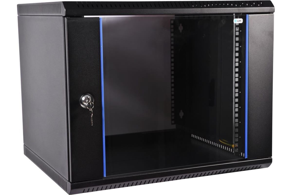 Шкаф настенный 19, 6U ЦМО ШРН-Э-6.650-9005 (600 × 650) дверь стекло, черный