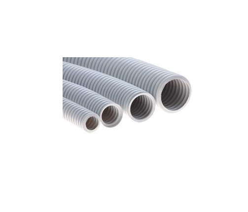 Труба гофрированная лёгкая Ecoplast 20120HFR HFFR, с зондом, без галогена, трудногорючая, цвет серый, диам. 20мм (100м)