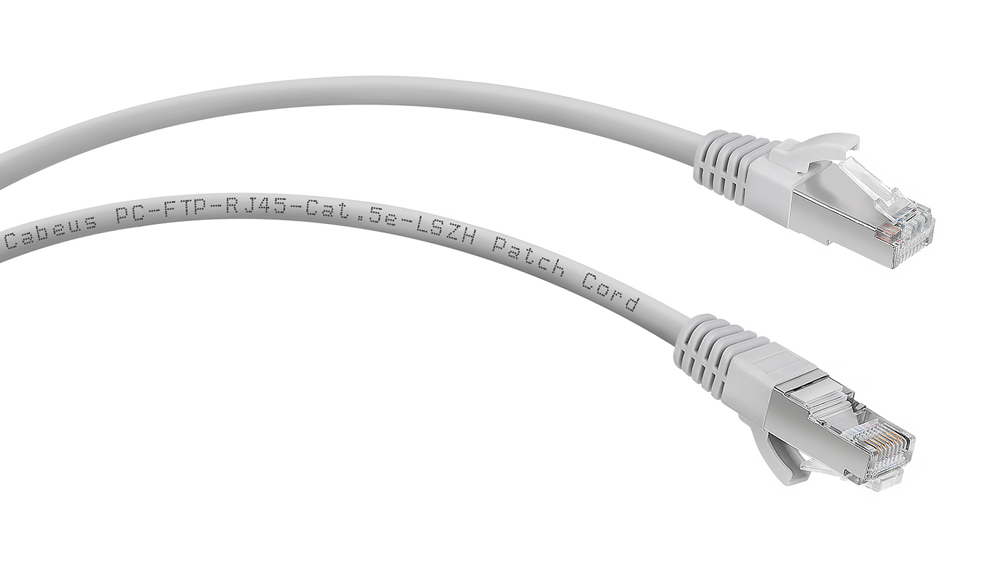Кабель патч-корд F/UTP 5e кат. 3м. Cabeus PC-FTP-RJ45-Cat.5e-3m-LSZH экранированный, серый