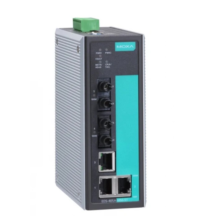 Коммутатор управляемый MOXA EDS-405A-MM-ST-T 3x10/100BaseTx ports,2 multi mode 100Fx