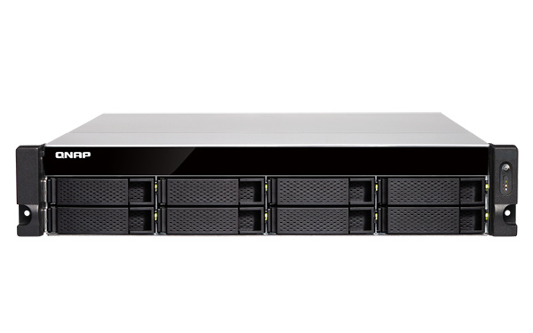  Сетевой накопитель QNAP TS-883XU-E2124-8G 8 отсеков 3,5/2,5, 2х10 SFP+, стоечное исполнение, блок питания. E-2124 3,3 ГГц (до 4,3 ГГц ), 8 ГБ DDR4 E