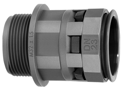 Аксессуары для гофрированных труб  Xcom-Shop Муфта DKC PAM29M32N труба-коробка DN 29 мм, М32х1,5, полиамид, цвет черный, Octopus