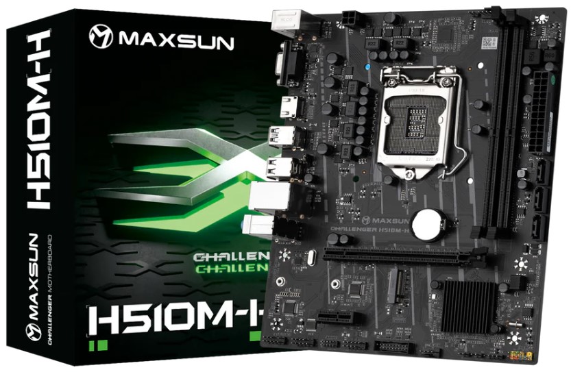 Материнская плата mini-ITX MAXSUN Challenger H510M-H MS-Challenger H510M-H (LGA1200, H470, 2*DDR4 (3200), 3*SATA, M.2, 2*USB 3.2, 4*USB 2.0, PCIe x16,