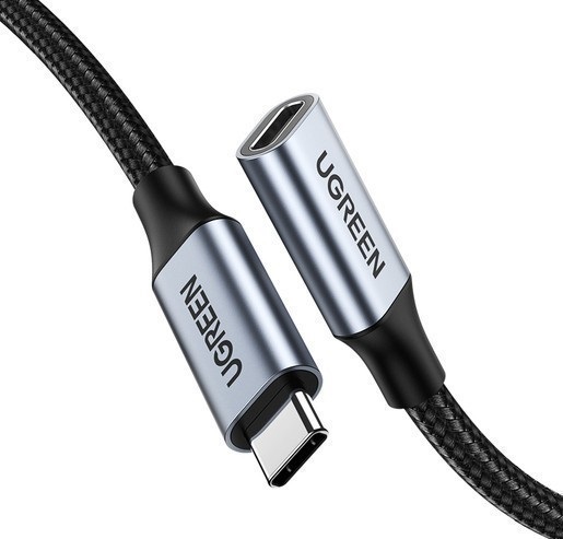 Кабель UGREEN US372 80810 USB-C 3.1 Male/USB-C Female Gen2 Extension, 0.5м, black