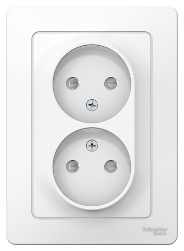 Розетка Schneider Electric BLNRS000121 2-ая б/з со шторками, 16А, 250В (белый) внутр