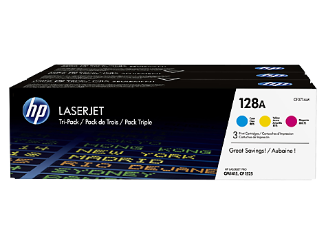 Набор картриджей HP 128A CF371AM для CM1415fn/fw CP1525n/nw (1300 стр) CYM Tri-Pack