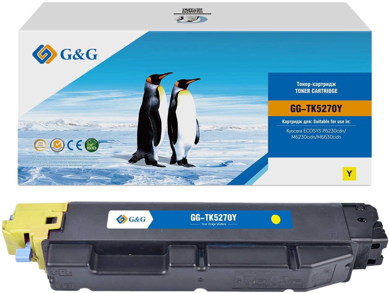 Картридж G&G GG-TK-5270Y лазерный TK5270Y желтый (6000стр.) для Kyocera ECOSYS P6230cdn/M6230cidn/M6630cidn
