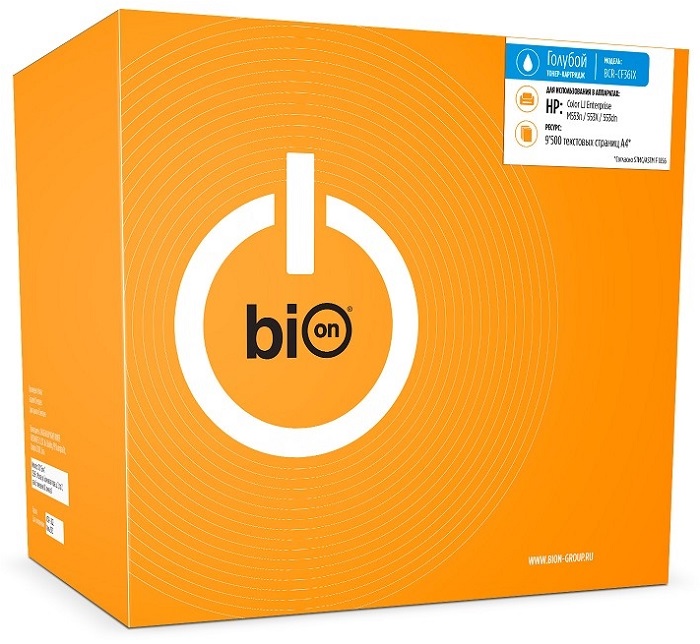 Картридж BION BCR-CF361X CF361X для HP LaserJet Enterprise M552/M553/M577 (9500 стр.), Голубой