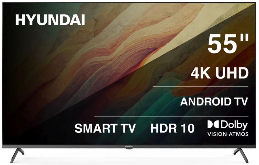 Телевизор Hyundai H-LED55BU7009 55 Android TV Frameless Metal черный 4K Ultra HD 60Hz MEMC DVB-T DVB-T2 DVB-C DVB-S DVB-S2 USB WiFi Smart TV