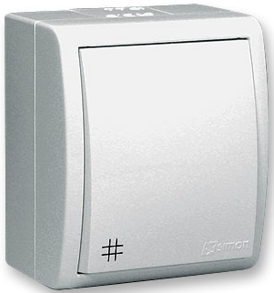Переключатель Simon 1594251-030 Simon 15 Aqua Белый 1-клавишный перекрестный наружный, IP54