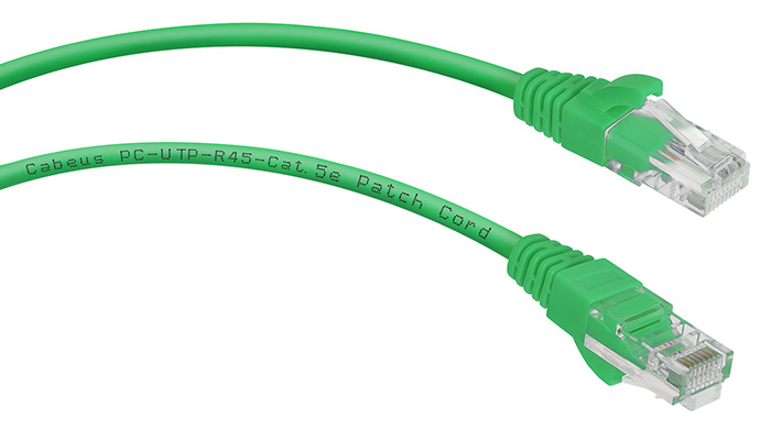 Кабель патч-корд Cabeus PC-UTP-RJ45-Cat.5e-2m-GN UTP, категория 5е, 2 м, неэкранированный, зеленый