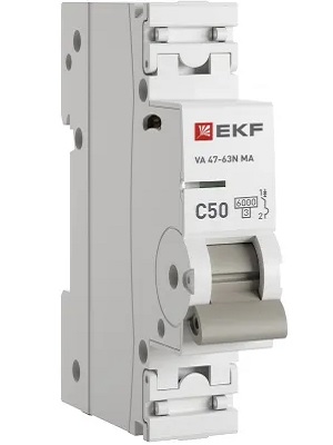 Автоматический выключатель EKF M63MA6150C ВА 47-63N MA 1P 50А (C) 6кА без тепл. расцепит. PROXIMA