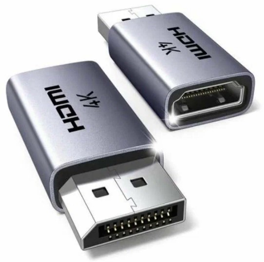 Адаптер UGREEN DP130 55935_ DisplayPort to HDMI 4K Adapter 2шт. цвет: серый
