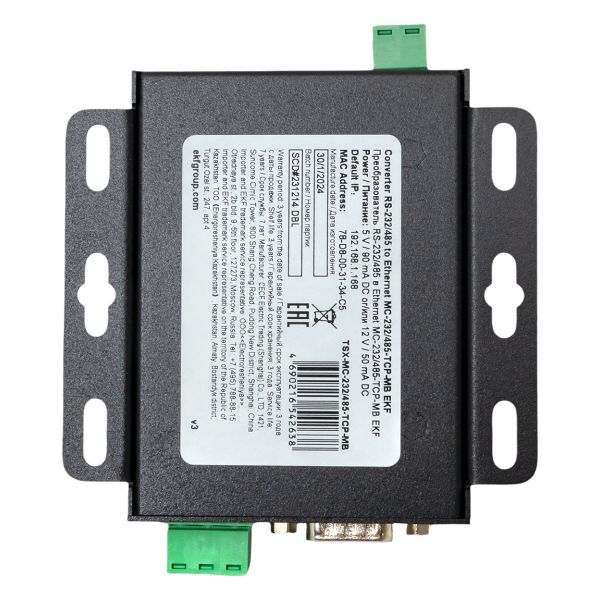 Преобразователь EKF TSX-MC-232/485-TCP-MB RS-232/485 в Ethernet, Modbus TCP/RTU/ASCII TSX