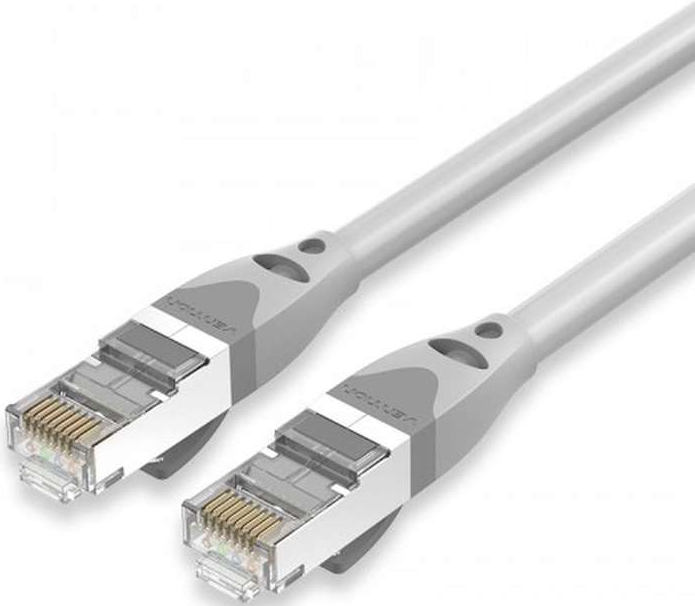 Кабель патч-корд S/FTP 6А кат. 1.5м Vention IBHHG серый