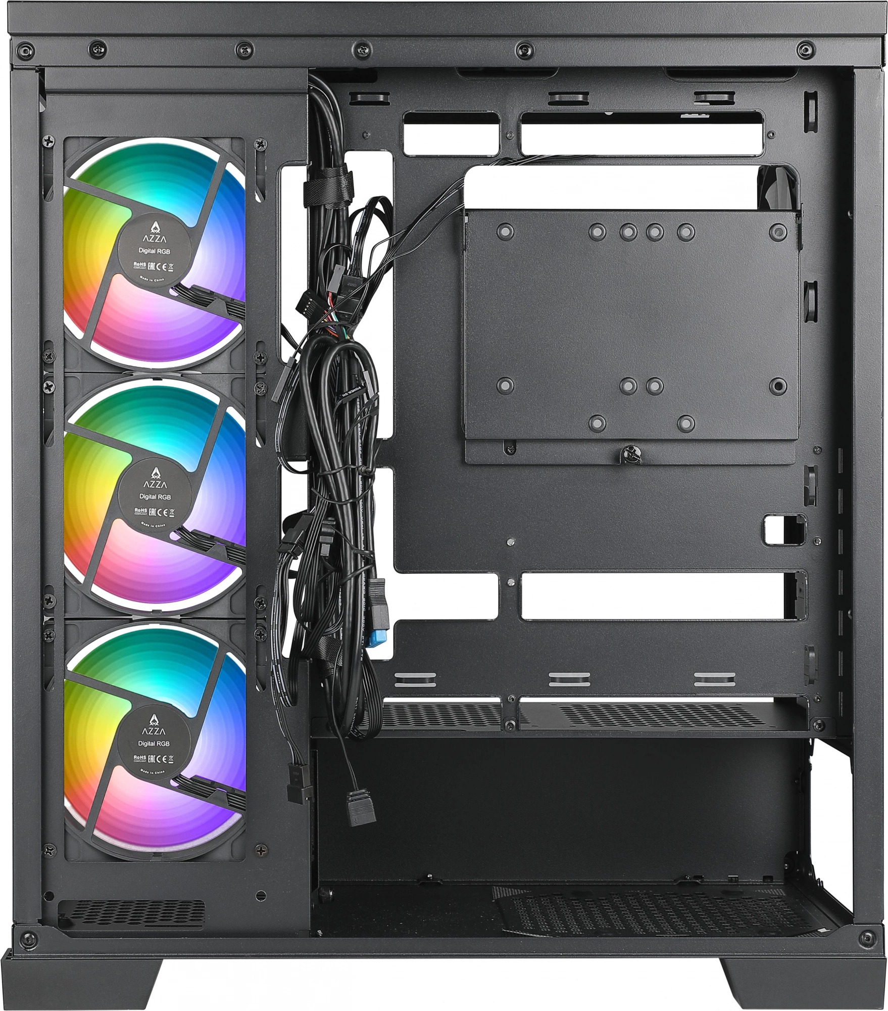 Корпуса Azza  Xcom-Shop Корпус ATX Azza COVE черный, без БП, USB 2.0, USB 3.0, audio