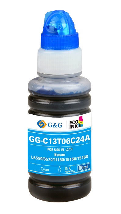 Чернила G&G GG-C13T06C24А №112 голубой для Epson L6550/6570/11160/15150/15160 (70мл)