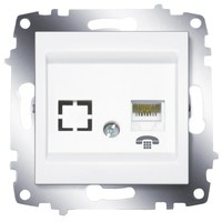 Розетка ABB 619-010200-221 Cosmo информационная RJ 11 + гнездо, 50В, IP20 (белая)