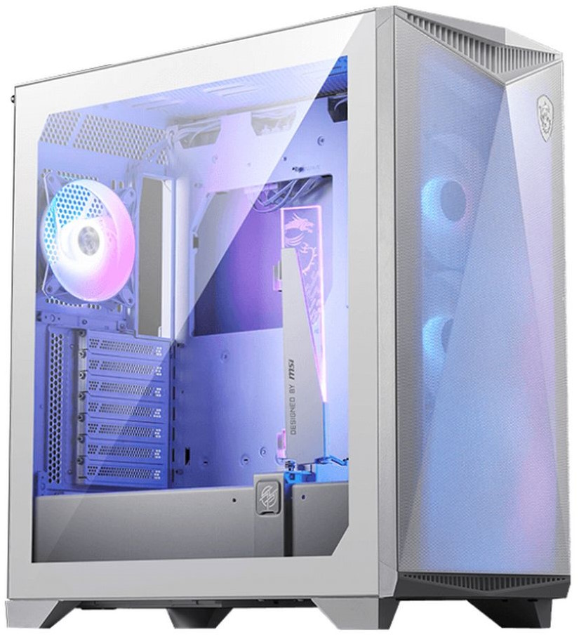 Корпус eATX MSI MPG GUNGNIR 300R AIRFLOW 306-7G21W21-W57 white, без БП, окно из закаленного стекла, 2*USB 3.2 Gen 1, USB 3.2 Gen2 Type-C, audio